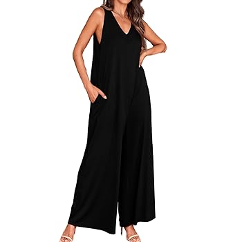 タグ付未使用 NEAU SLEEVELESS JUMPSUITオールインワン 黒 INSPIRE CHIC Women's Dressy Casual One Piece Outfits